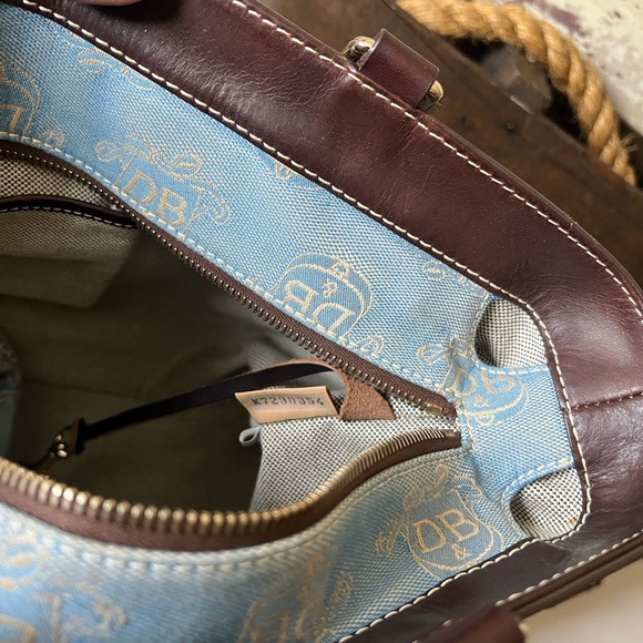 NWOT Vintage DOONEY & BOURKE Bag in Blue/Cream - Picture 16 of 16